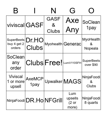 MONEY BINGO Card