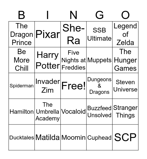 Bingo Bongo Bingo Card