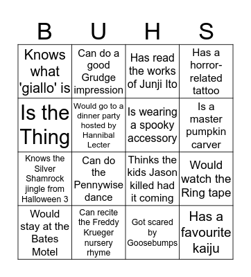 BUHS Icebreaker Bingo Card