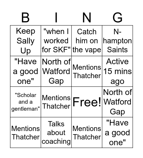 Paul Bingo Card