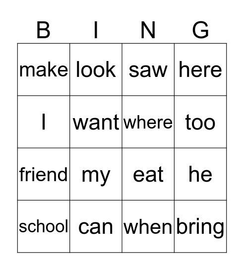 10/4 Bingo Card