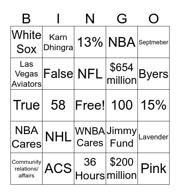 BINGO Card