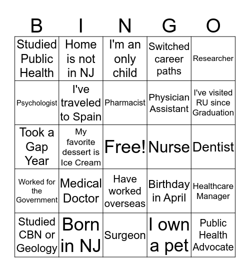 CEN Bingo Card