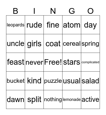 Analogies (blue 1) Bingo Card