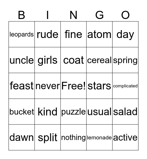 Analogies (blue 1) Bingo Card