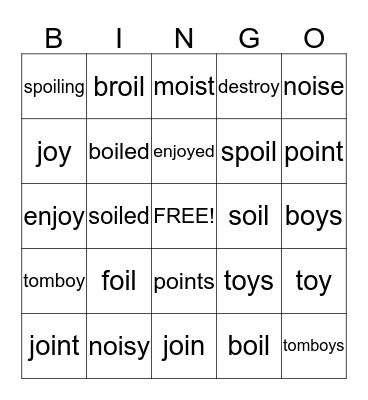 Oi, Oy Bingo Card