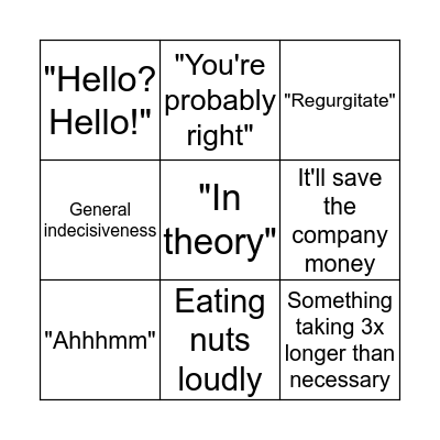 G-Bomb Bingo Card