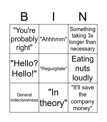 G-Bomb Bingo Card