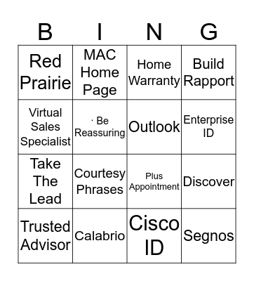 OCR & APS Bingo Card