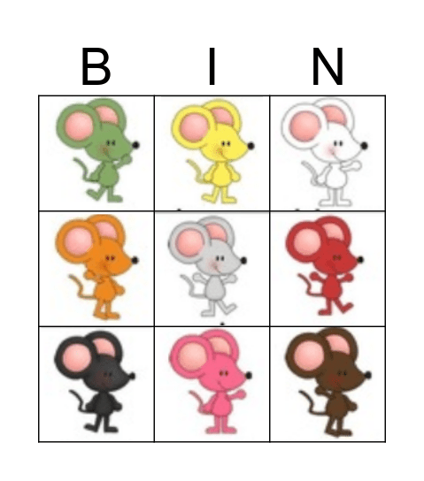 Bingo Les Couleurs Bingo Card