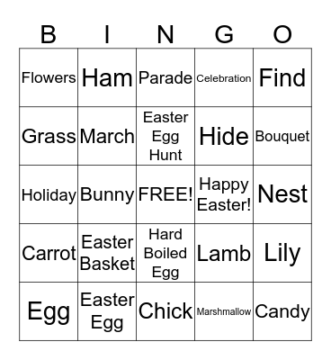 Deer Park Gardens Easter Bingo! Bingo Card