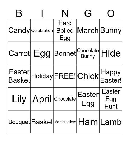 Deer Park Gardens Easter Bingo! Bingo Card