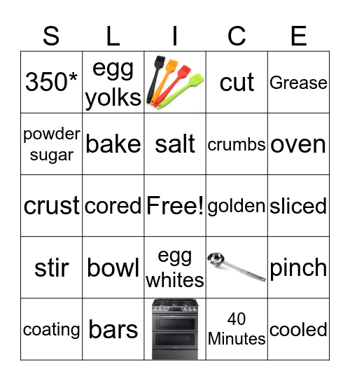 SLICED Bingo Card