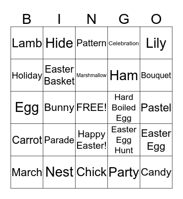 Deer Park Gardens Easter Bingo! Bingo Card