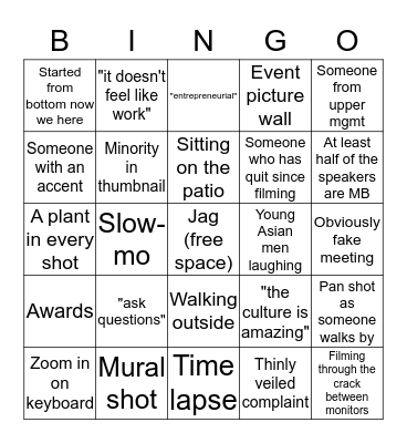 CF Culture Video Bingo Card