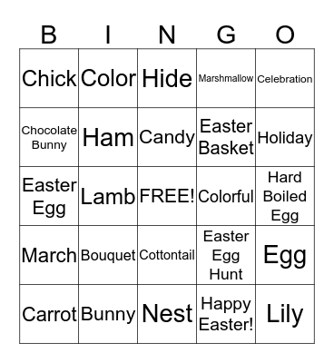 Deer Park Gardens Easter Bingo! Bingo Card