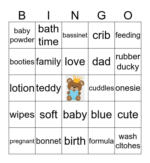 Baby Bingo  Bingo Card