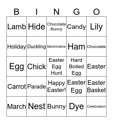 Deer Park Gardens Easter Bingo! Bingo Card