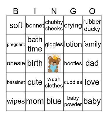 Baby Bingo  Bingo Card