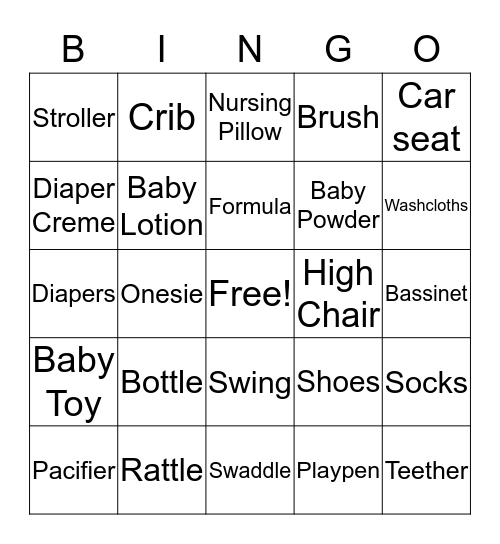 Baby Bingo Card