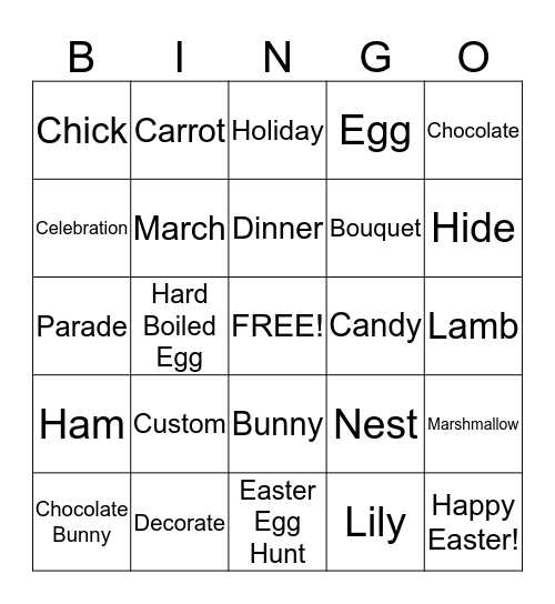 Deer Park Gardens Easter Bingo! Bingo Card