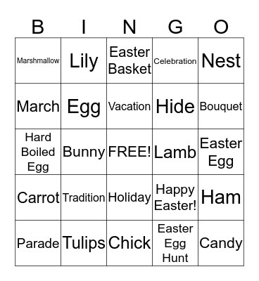 Deer Park Gardens Easter Bingo! Bingo Card