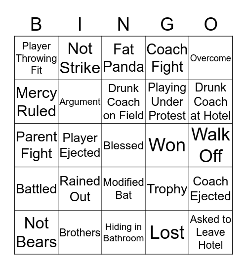 Strike/Force Bingo Card