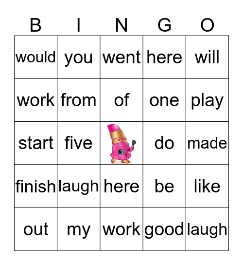 Yellow List Bingo Card