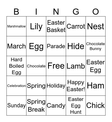 Deer Park Gardens Easter Bingo! Bingo Card