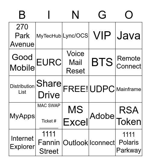 IRC L2 BINGO Card