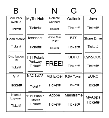 IRC L2 BINGO Card