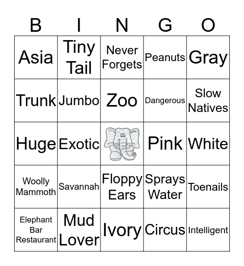 Know Your Elephant Bingo Card