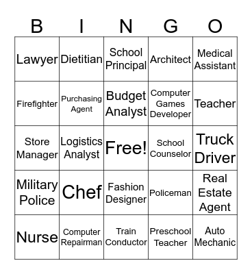 Career Bingo  Bingo Card