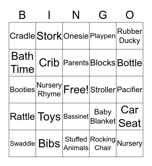 Baby Bingo Card