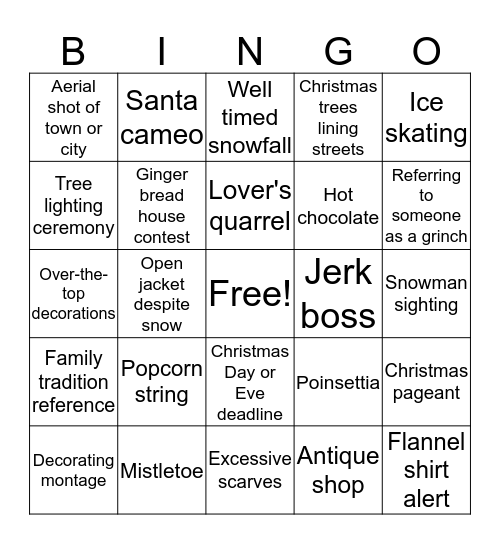 Hallmark Christmas Movie Bingo V.2 Bingo Card