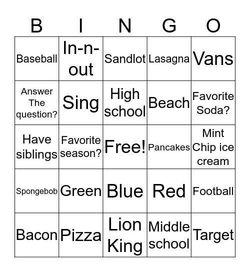 Bingo Card