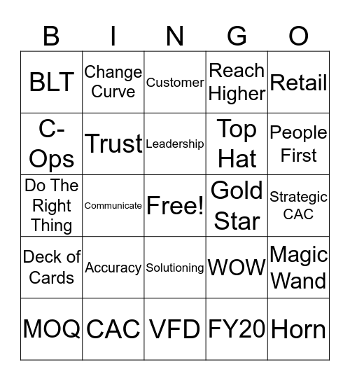 Customer Service Week 2019 Bingo Card