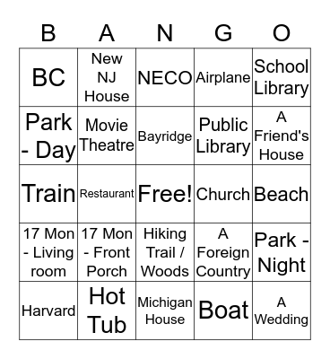 Bow-Chicka-Wow-Wow Bingo Card