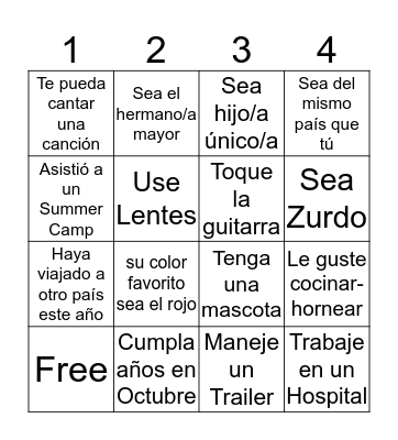 Conoce a alguien que... Bingo Card