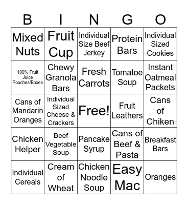 Take a Bite Out of Childhood Hunger Bingo Card