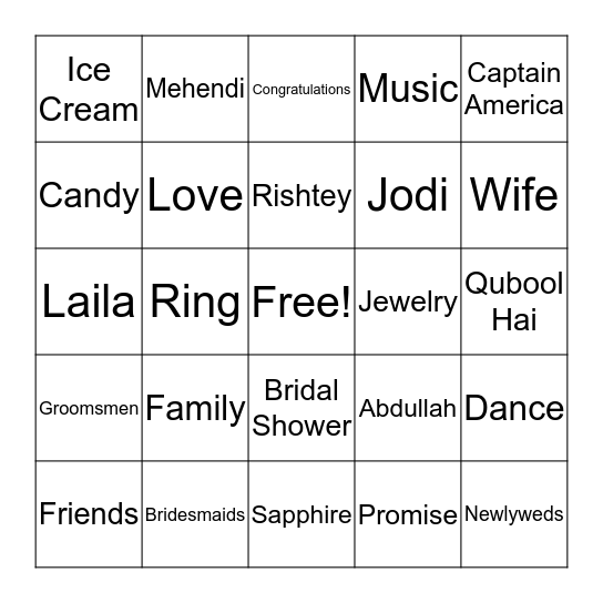 Avengers Assemble Bingo Card