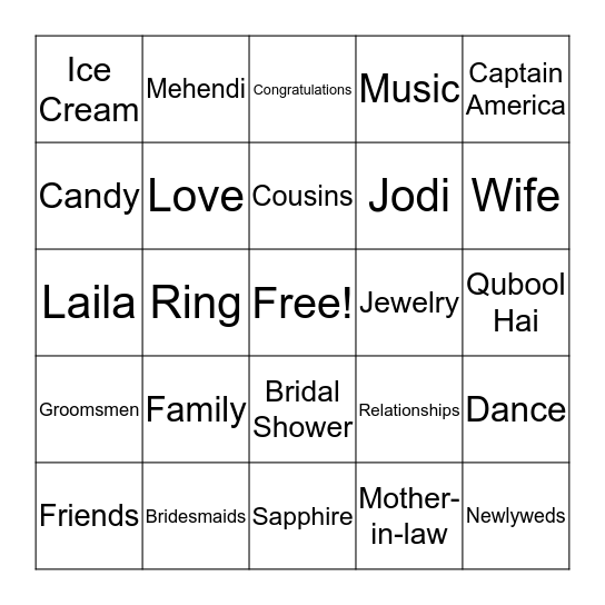 Avengers Assemble Bingo Card