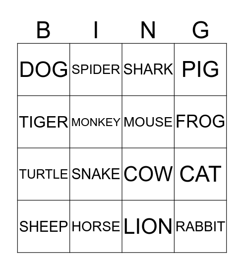 ADJECTIVE BINGO Card