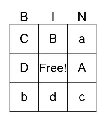 Alphabet Bingo Card