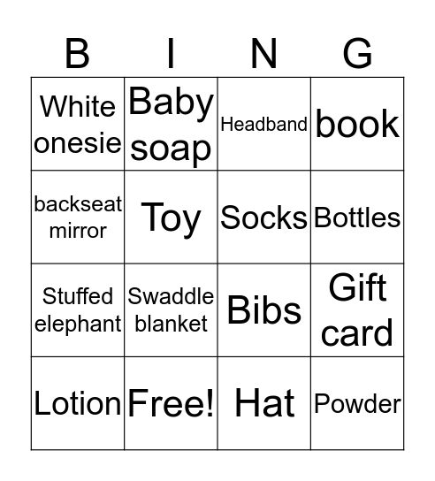 BABY BINGO Card