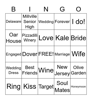 Amy and Heather Bingo Card