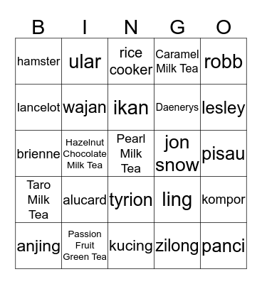 harus menang Bingo Card