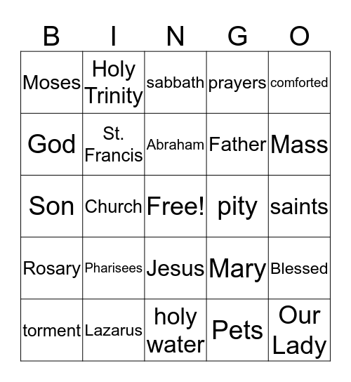 Sunday Funday Bingo Card