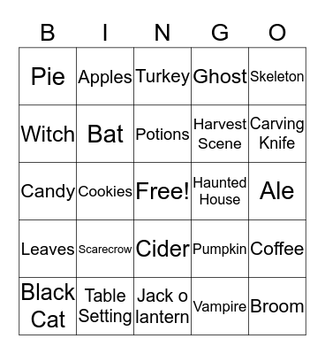 Fallapalooza Bingo Card