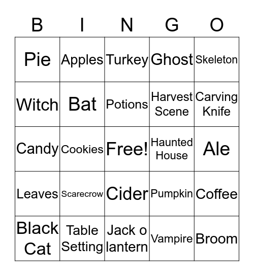 Fallapalooza Bingo Card